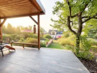 Blick Gartenhaus