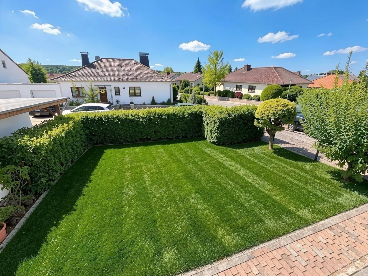 Blick in den Garten Wohnhaus