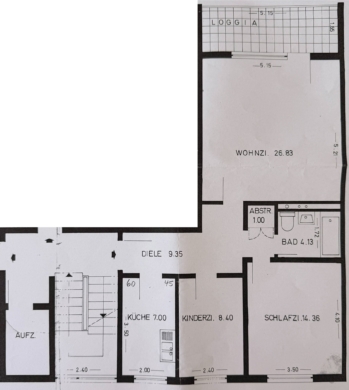 3 – Zimmerwohnung mit Fernblick in Rodenbach - Grundriss (6087)